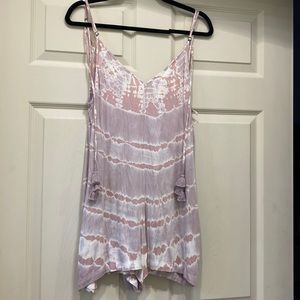 pink and white jumpsuit